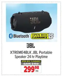 2001 Audio Video XTREME4BLK JBL Portable Speaker 24 hr Playtime offer