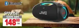 2001 Audio Video SPPA15BT JVC Illuminated 120W Portable Wireless Boom Box offer