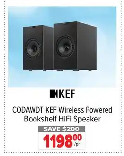 2001 Audio Video CODAWDT - KEF Wireless Powered Bookshelf Hifi Speaker offer