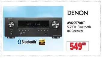 2001 Audio Video AVRS570BT Denon 5.2 Ch. Bluetooth 8K Receiver offer