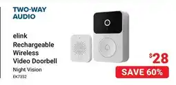 Visions Electronics elink Rechargeable Wireless Video Doorbell offer