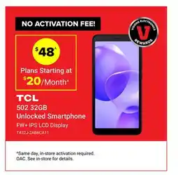 Visions Electronics TCL 502 32GB Unlocked Smartphone offer