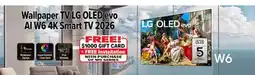 2001 Audio Video OLED77W6 Wallpaper TV LG OLED evo AI W6 4K Smart TV 2026, 77 offer