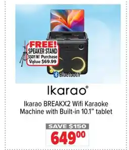 2001 Audio Video BREAKX2 Ikarao Wifi Karaoke Machine with Built-in 10.1 tablet offer