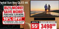 2001 Audio Video QN55LS77D 55 SAMSUNG Partial Sun Neo QLED 4K offer