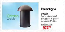 2001 Audio Video Paradigm GO8SW Garden Oasis Sub 8 all-weather in ground subwoofer 8˝ driver offer