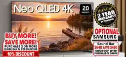 2001 Audio Video QN55QN80HAFXZC - SAMSUNG 55 NEO QLED 4K AI MINI HDR+ offer