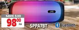 2001 Audio Video SPPA7BT JVC Illuminated 30W Portable Passive Speaker offer