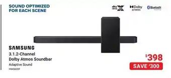 Visions Electronics Samsung 3.1.2-Channel Dolby Atmos Soundbar offer