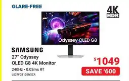 Visions Electronics SAMSUNG 27 Odyssey OLED G8 4K Monitor offer