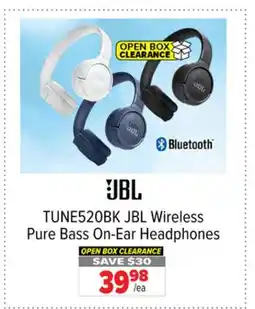 2001 Audio Video TUNE520BK JBL Wireless Pure Bass On-Ear Headphones offer