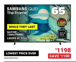 Visions Electronics SAMSUNG QLED The Frame 65 offer