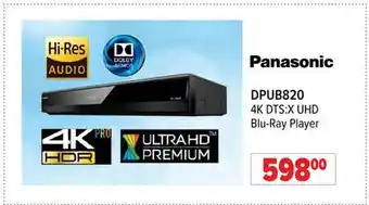 2001 Audio Video DPUB820 PANASONIC 4K DTS:X UHD Blu-Ray Player offer