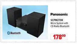 2001 Audio Video SCPM270K Panasonic SCPM270K Micro System with CD Radio Bluetooth offer