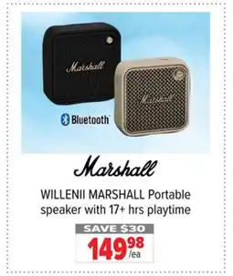 2001 Audio Video WILLENII MARSHALL Portable speaker with 17+ hrs playtime offer