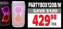 2001 Audio Video PARTYBOX120B JBL Party Boxes & Light offer