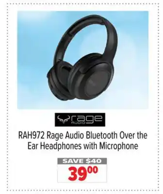 2001 Audio Video RAH972 Rage Audio Bluetooth Over the Ear Headphones with Microphone offer
