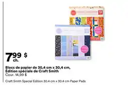 Michaels Blocs de papier de 30,4 cm x 30,4 cm, Édition spéciale de Craft Smith offer
