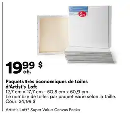 Michaels Paquets très économiques de toile d'Artist's Loft offer