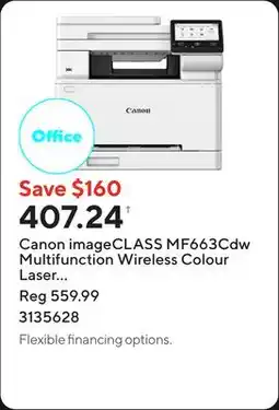 Staples Canon imageCLASS MF663Cdw Multifunction Wireless Colour Laser Printer - White offer