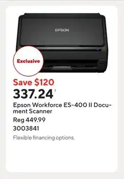 Staples Epson Workforce ES-400 II Document Scanner offer