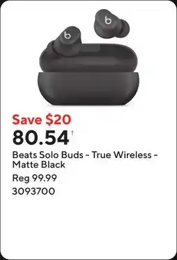 Staples Beats Solo Buds - True Wireless - Matte Black offer