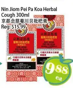 Food Depot Supermarket Nin Jiom Pei Pa Koa Herbal Cough offer