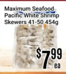 Nations Fresh Foods Maximum Seafood Pacific White Shrimp Skewers 41-50 offer