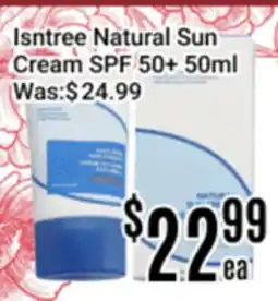 Nations Fresh Foods Isntree Natural Sun Cream SPF 50+ 50ml offer
