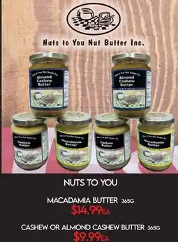 Fiesta Farms NUTS TO YOU MACADAMIA BUTTER offer