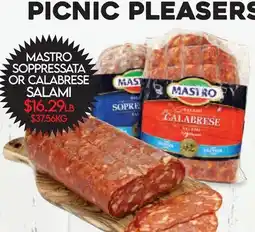 Fiesta Farms MASTRO SOPPRESSATA OR CALABRESE SALAMI offer