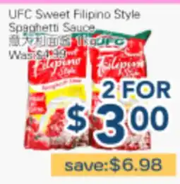 Oceans Fresh Food Market UFC Sweet Filipino Style Spaghetti Sauce offer