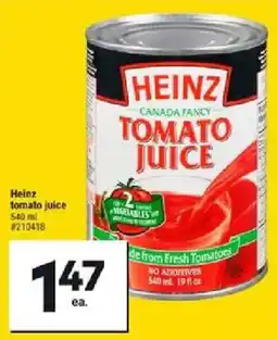 Giant Tiger Heinz tomato juice offer