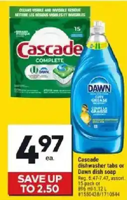 Giant Tiger Cascade dishwasher tabs or Dawn dish soap offer