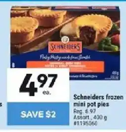 Giant Tiger Schneiders frozen mini pot pies offer
