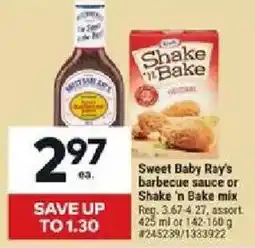 Giant Tiger Sweet Baby Ray's barbecue sauce or Shake 'n Bake mix offer