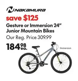 Sport Chek NAKAMURA GESTURE OR IMMERSION 24 JUNIOR MOUNTAIN BIKES offer