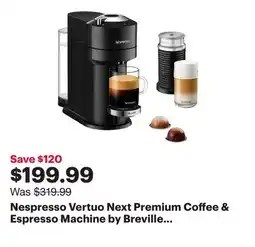 Best Buy Nespresso Vertuo Next Premium Coffee & Espresso Machine by Breville with Aeroccino - Classic Black offer