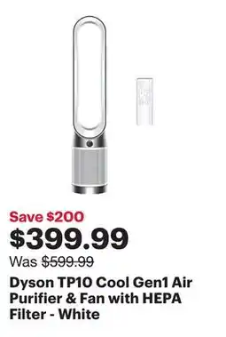 Best Buy Dyson TP10 Cool Gen1 Air Purifier & Fan with HEPA Filter - White offer