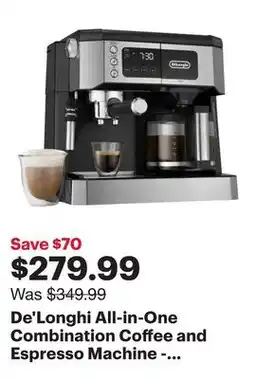 Best Buy De'Longhi All-in-One Combination Coffee and Espresso Machine - Black/Stainless Steel offer