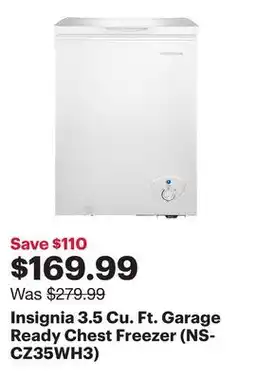 Best Buy Insignia 3.5 Cu. Ft. Garage Ready Chest Freezer (NS-CZ35WH3) offer