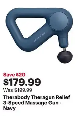 Best Buy Therabody Theragun Relief 3-Speed Massage Gun - Navy offer
