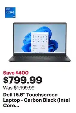 Best Buy Dell 15.6 Touchscreen Laptop - Carbon Black (Intel Core i7-1355U/16GB RAM/1TB SSD/Windows 11 Home) offer