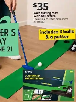 Giant Tiger Golf putting mat with ball return offer