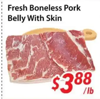 Bestco Food Mart Fresh Boneless Pork Belly With Skin offer