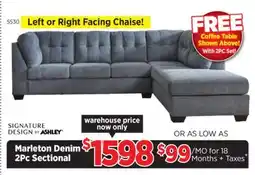 Surplus Furniture Marleton Denim 2Pc Sectional offer