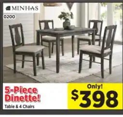 Surplus Furniture Kaylee Weathered Grey 5Pc Dinette offer