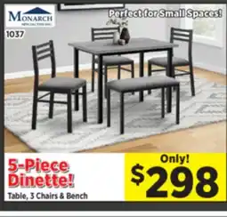 Surplus Furniture Grey/Black 5Pc Dinette offer