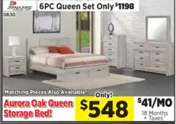 Surplus Furniture Dynamic Imports Aurora Oak Queen Storage Bed offer