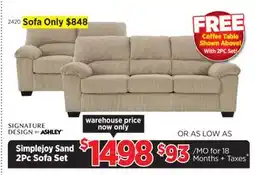 Surplus Furniture Simplejoy Sand Sofa & Loveseat offer